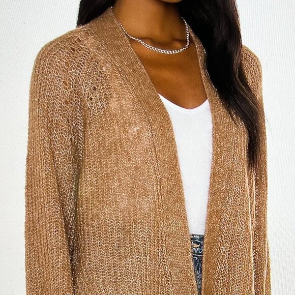 360Cashmere Ines Cashmere Cardigan Size S in Camel - Picture 2 of 9